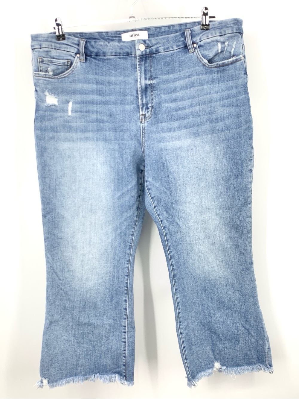 MICA Los Angels Denim Women Size 22W Jeans Light Wash Crop Flare Stretch Pants